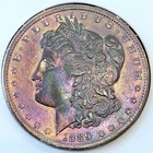 Obverse Toned 1889 Morgan Silver Dollar. A Great Looking Higher Grade Coin!