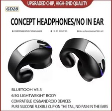GD28 V5.3 Bluetooth Ear-hook Headphones, Stereo, Adjustable, Black