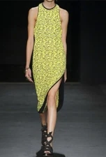 Rag & Bone Maxi Small Dress Viola Neon Yellow Racer Back Side Split $525 NWT