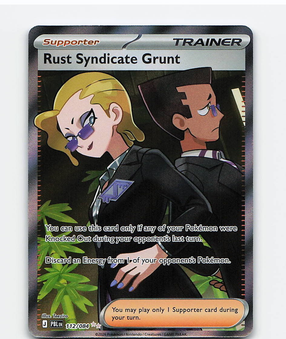 Rust Syndicate Grunt 112/084 Ultra Rare Pitch Black Pokemon Holo Near Mint