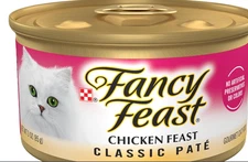 Purina Fancy Feast Chicken Feast Classic Grain Free Wet Cat Food Pate 24 can