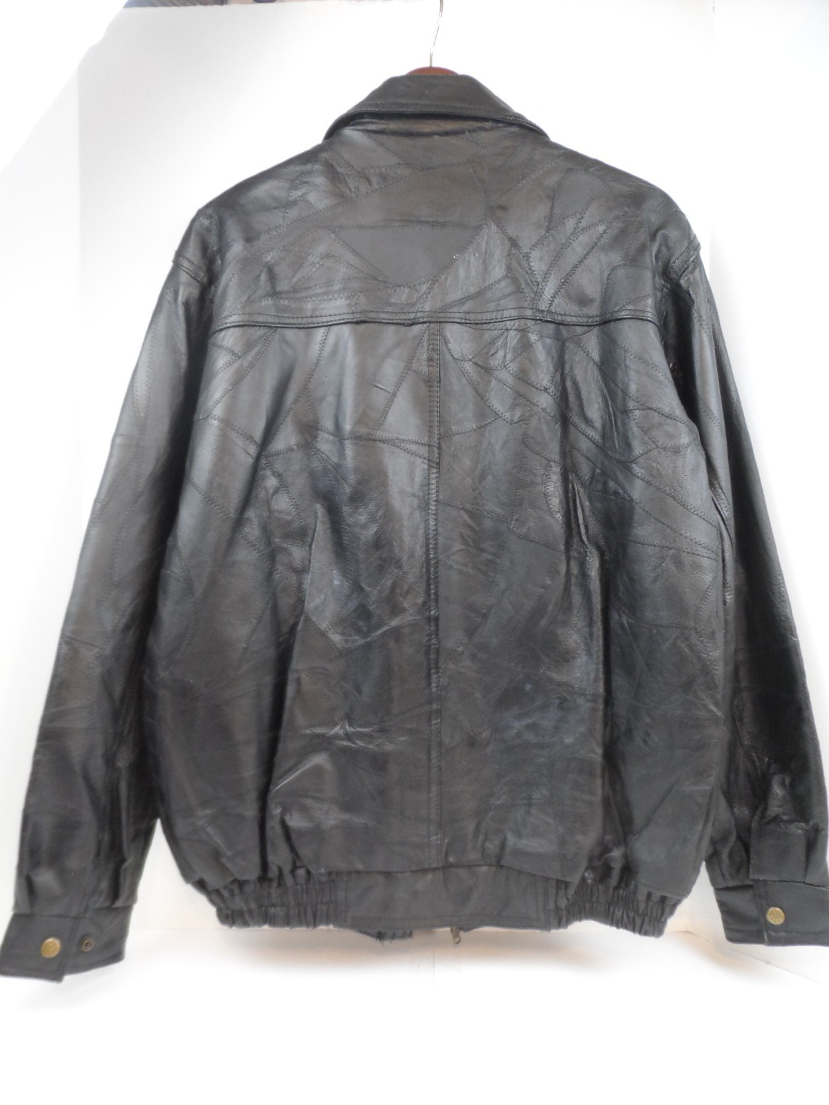 Unbranded Bomber Patchwork Leather  Lined Jacket … - image 5