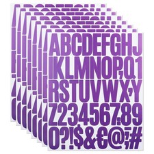 8 Sheets Letter Number Stickers, 2 Inch Self-Adhesive Vinyl 2 inch, Purple