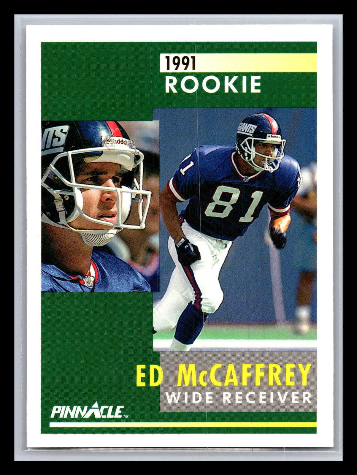 Pinnacle Ed McCaffrey #322 1991 Pinnacle Giants RC