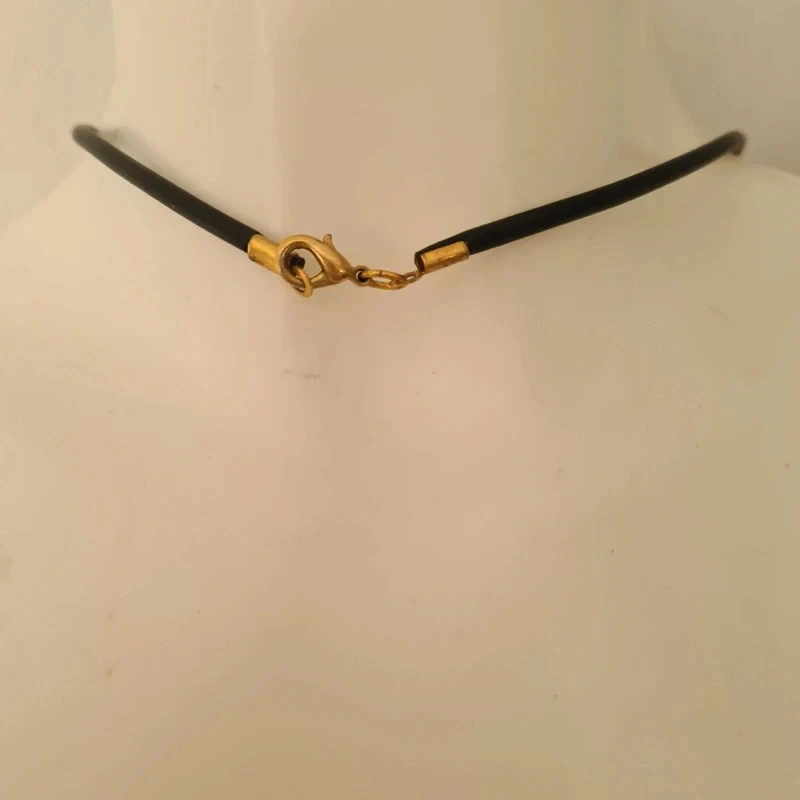 Keramik/Porzellan Halskette grün Kautschuk Halsband Unikat - Bild 4 von 4