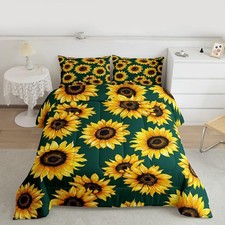 Sunflower Comforter Set King Size 3D Floral Bedding Set for Kids Girls Women ...