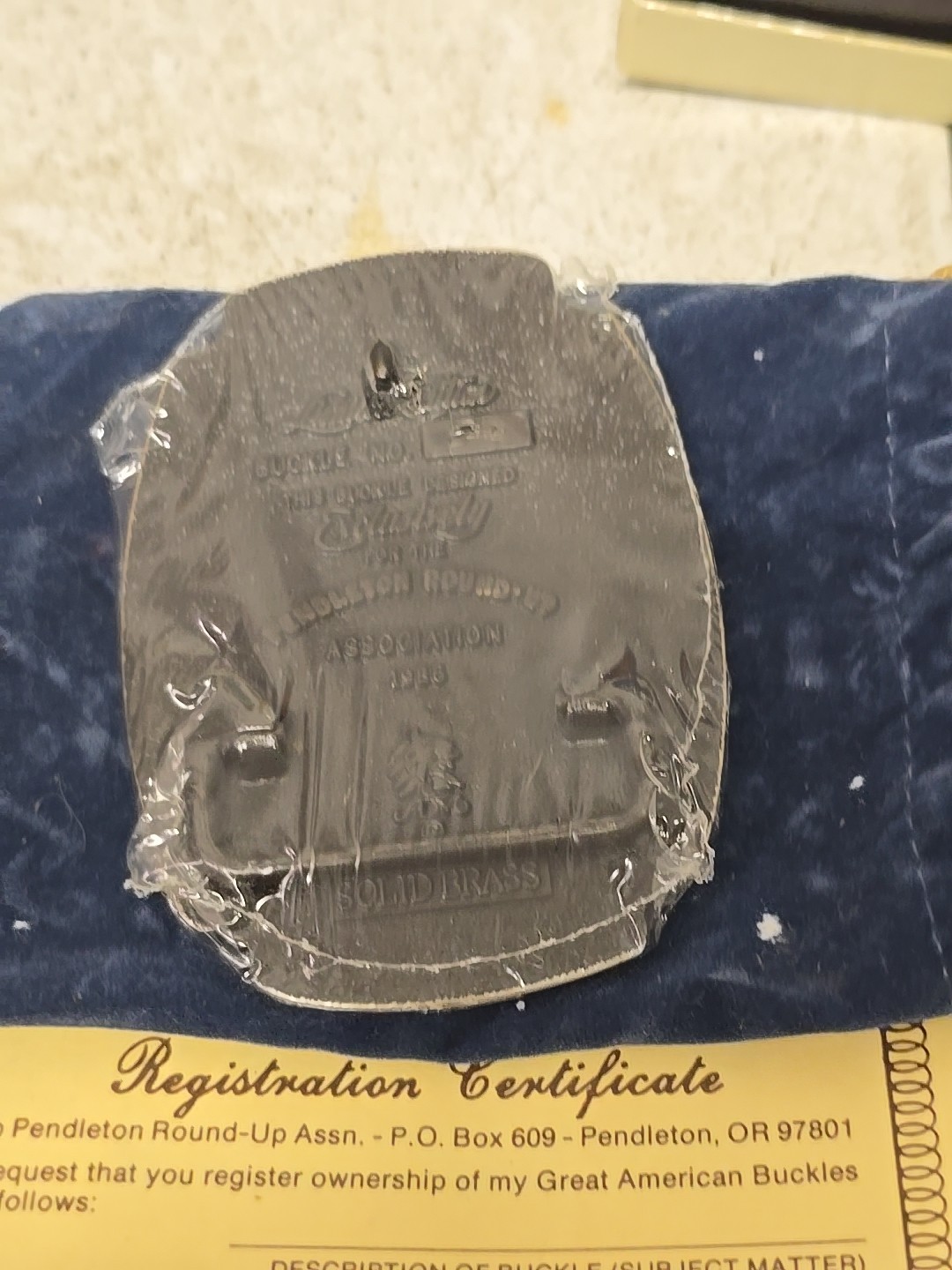 1986 Pendleton Round-Up Solid Brass Belt Buckle #… - image 4