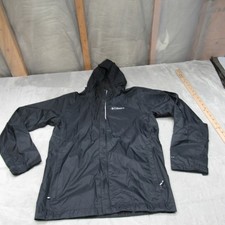 Columbia Watertight Rain Jacket Kids Large 14/16 Black Hood Waterproof Packable