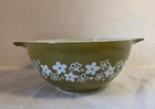 Vintage Pyrex 442 Spring Blossom Green Crazy Daisy Cinderella Mixing Bowl 1.5 QT