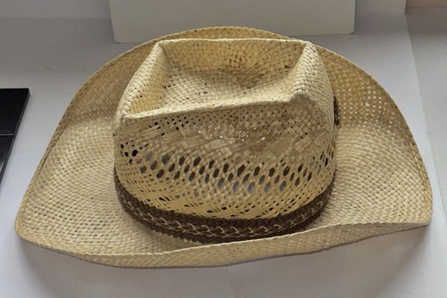 Vtg Straw Cowboy Hat Resistol Stagecoach Rancher Size 7- 3/8 Long Oval Western - Picture 5 of 13