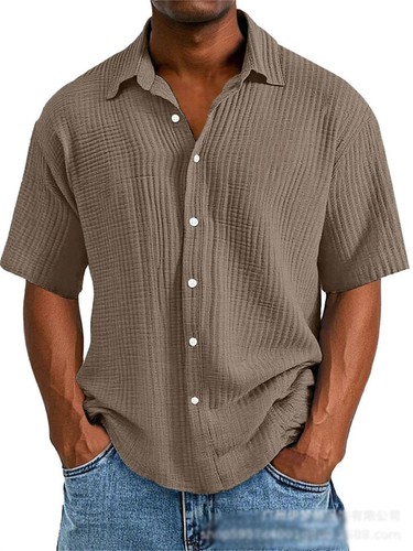 Herren Kurzarm Blusehemd Hemden Shirts Freizeit T-Shirt Tops Hemdshirts Tops - Bild 8 von 22