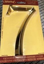 NIP Whitehall Address Number Seven (7) Classic Polished Brass