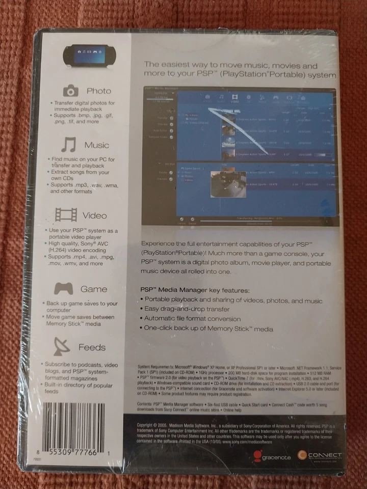 Sony PSP (PlayStation Portable) Media Manager NEW, Sealed - Image 2 of 4