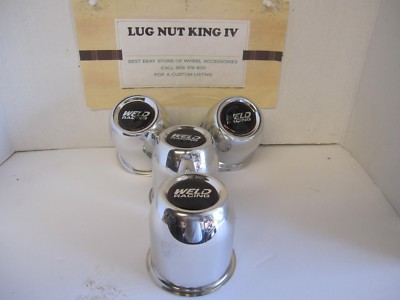 4  ALUMINUM CENTER CAPS 5 LUG WELD RACING WHEELS  DRAG LITE PRO STAR   3.17 '' OD