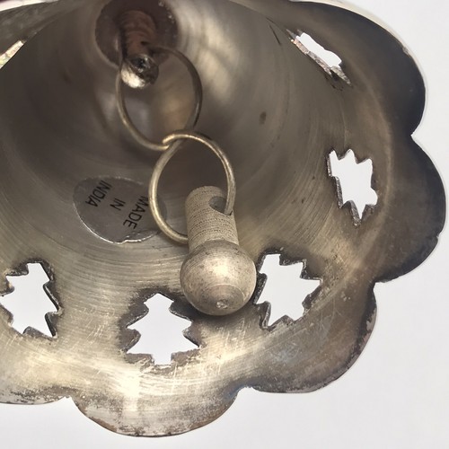 VTG Christmas Bell Tree Cut Outs Pine Tree Handle Silver Plated Made in India - Picture 4 of 8