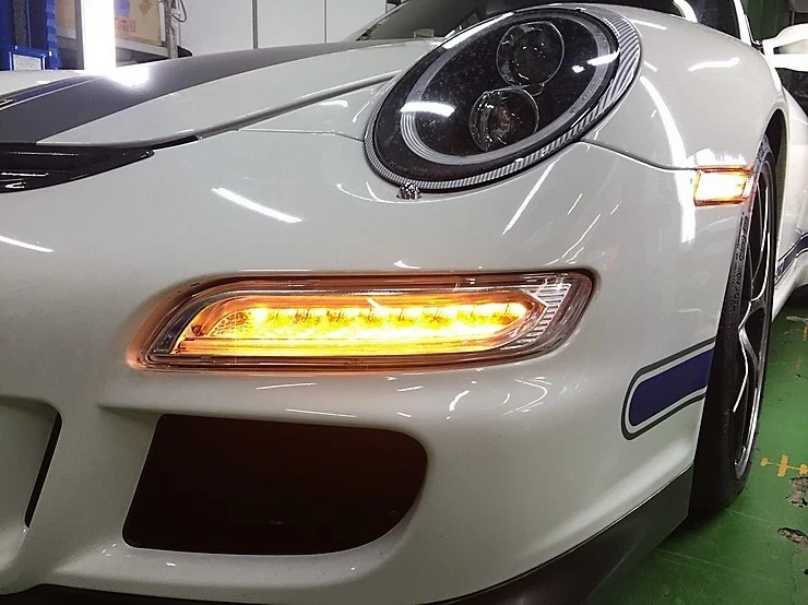 保时捷 911 997 991 Turbo S 风格 LED 转向信号灯清晰颜色全新!!! — 第 4/4 张图片