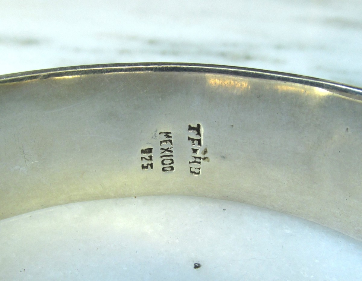 【最終値下げ】メキシコシルバー　ドーム型ボーンカフ　ヴィンテージ Vintage Mexico Sterling Silver Multi Stone Southwest Cuff