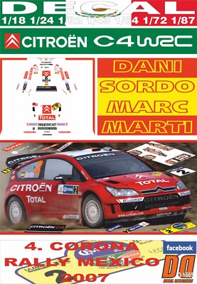 DECAL CITROEN C4 WRC D.SORDO R.MEXICO 2007 4th (01)
