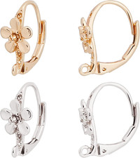 24Pcs 2 Colors Leverback Earring Findings 18K Gold  Platinum Plated French Earr