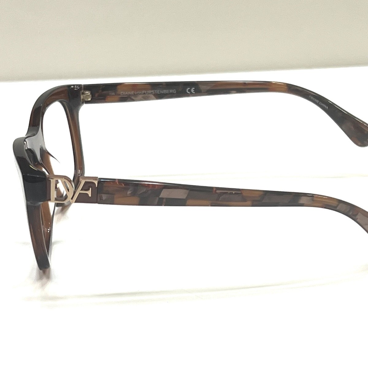 NEW DIANE VON FURSTENBERG women\'s dvf5083 square eyeglasses in brown New Authentic Diane Von Furstenberg Eyeglass Frames DVF5083  main image 3