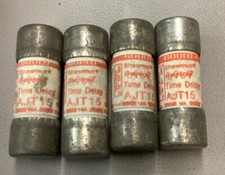 Lot of 4 Gould Shawmut AJT15 15 Amp 600V Class J Time Delay Fuses B97 