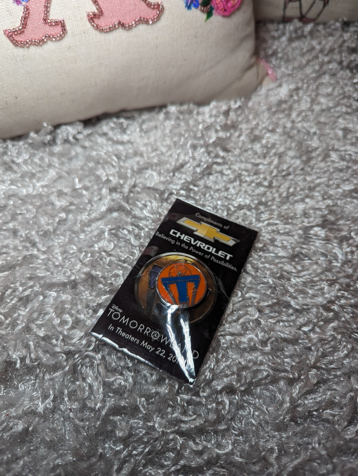 NEW Disney TOMORROWLAND Special Movie Release Chevrolet Pin From 2015 New SEALED