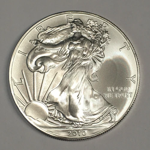 2010 Uncirculated American Silver Eagle US Mint Issue 1oz Pure Silver #iJ122