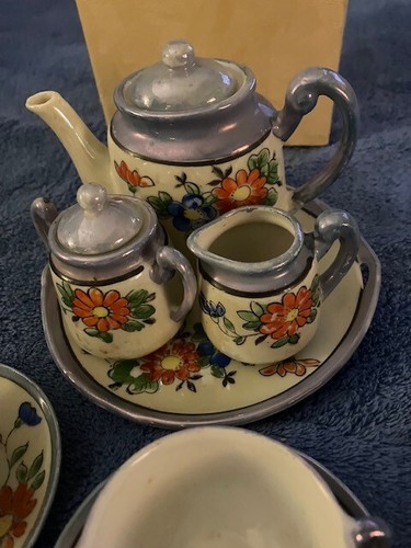 Antique miniature Tea Set & A VintSilver Spoon by Standard. - Picture 6 of 20