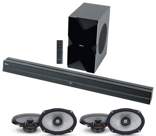 (4) Altavoces para automóvil de alta resolución de 2 vías Alpine R2-S69 6x9" + barra de sonido de cine en casa