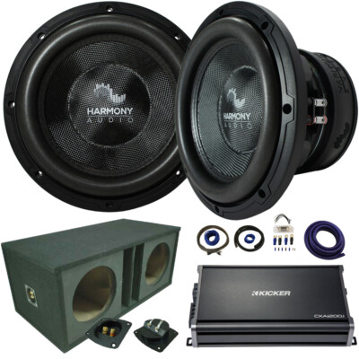 Harmony Audio HA-C122 Competition Dual 12'' Sub 2200W Ported Sub Box & CXA12001