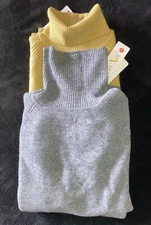 NEW-LINY XIN || 100% Merino Wool Sweater-Choice of gray s or med or mustard in l