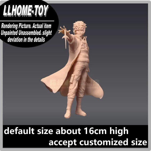 Anime Ninja Namikaze Minato Hokage Cloak Resin 3D Print GK Figure DIY Model