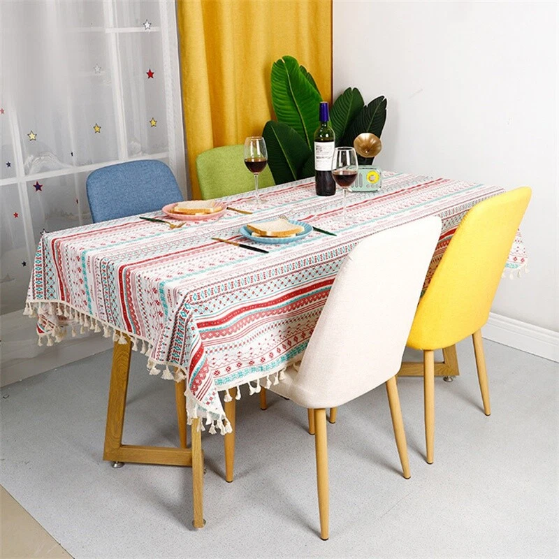 Ethnic Tablecloth Retro Boho Table Cover Rectangular Home Kitchen Dinning Decor - Image 3 of 4