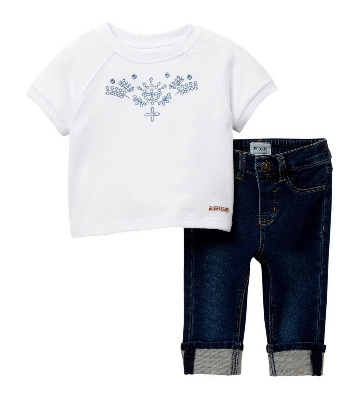 NWT HUDSON Jeans Embroidered Pullover & Pant (Baby Girls), 24m