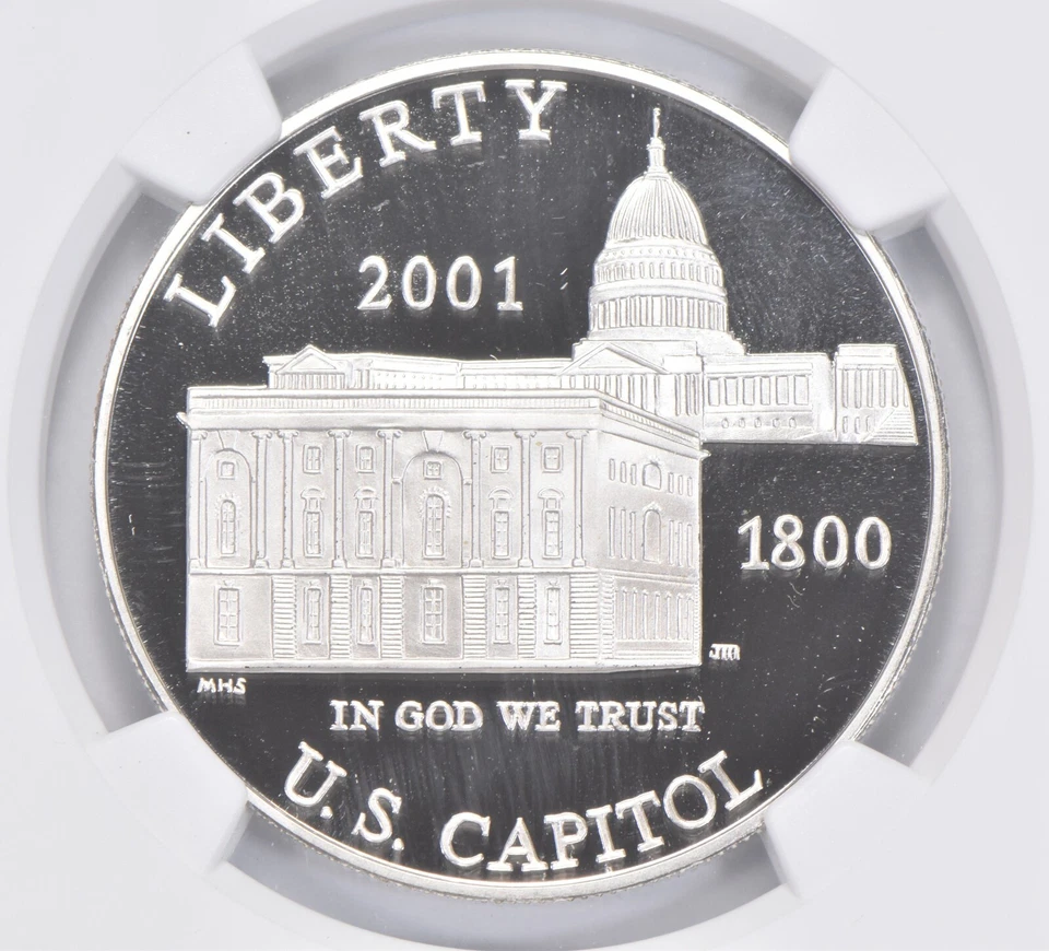 2001 P US Capitol Commemorative Proof Silver Dollar NGC PF70 UCAM - Image 3 of 4