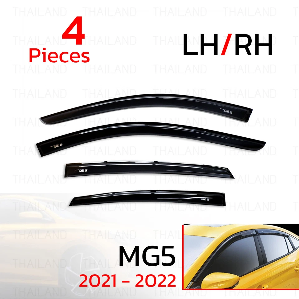 For MG MG5 MG 5 Sedan 2021-'22 Window Sun Visor Rain Guard Deflector - Image 4 of 4