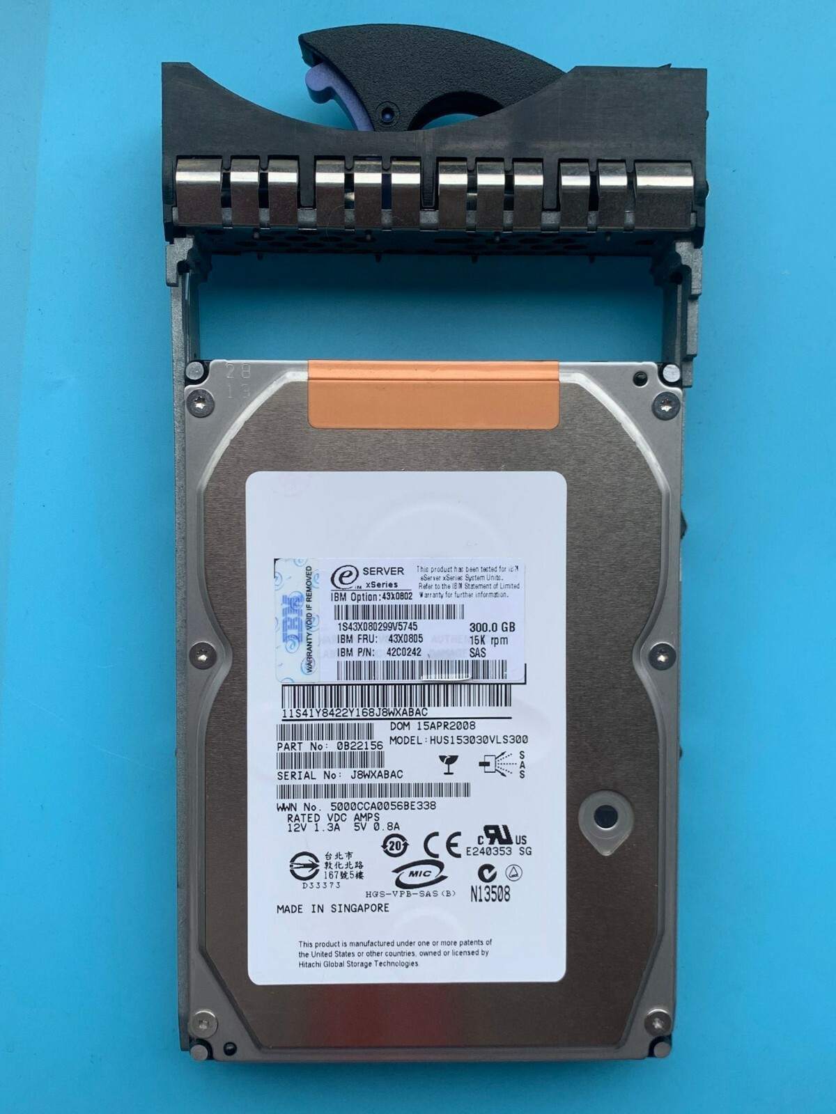Scsi hdd 15k rpm 300go sas 3.5in Hot-swap (43x0802) (5051045005999)