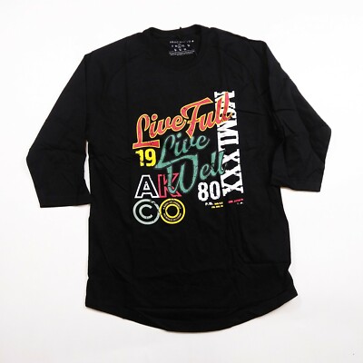Akoo Men 100% authenitc size large raglan black live full live well 