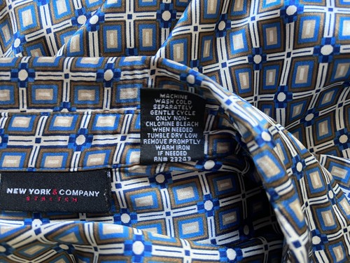 New York & Co. Size S Multi-color Short Sleeve Satin Blouse - Picture 7 of 7