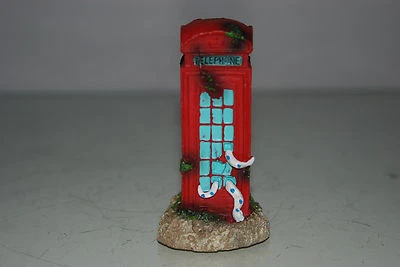 Aquarium Small Old London Telephone Box 5 x 5 x 9 cms For All Aquariums FishTank