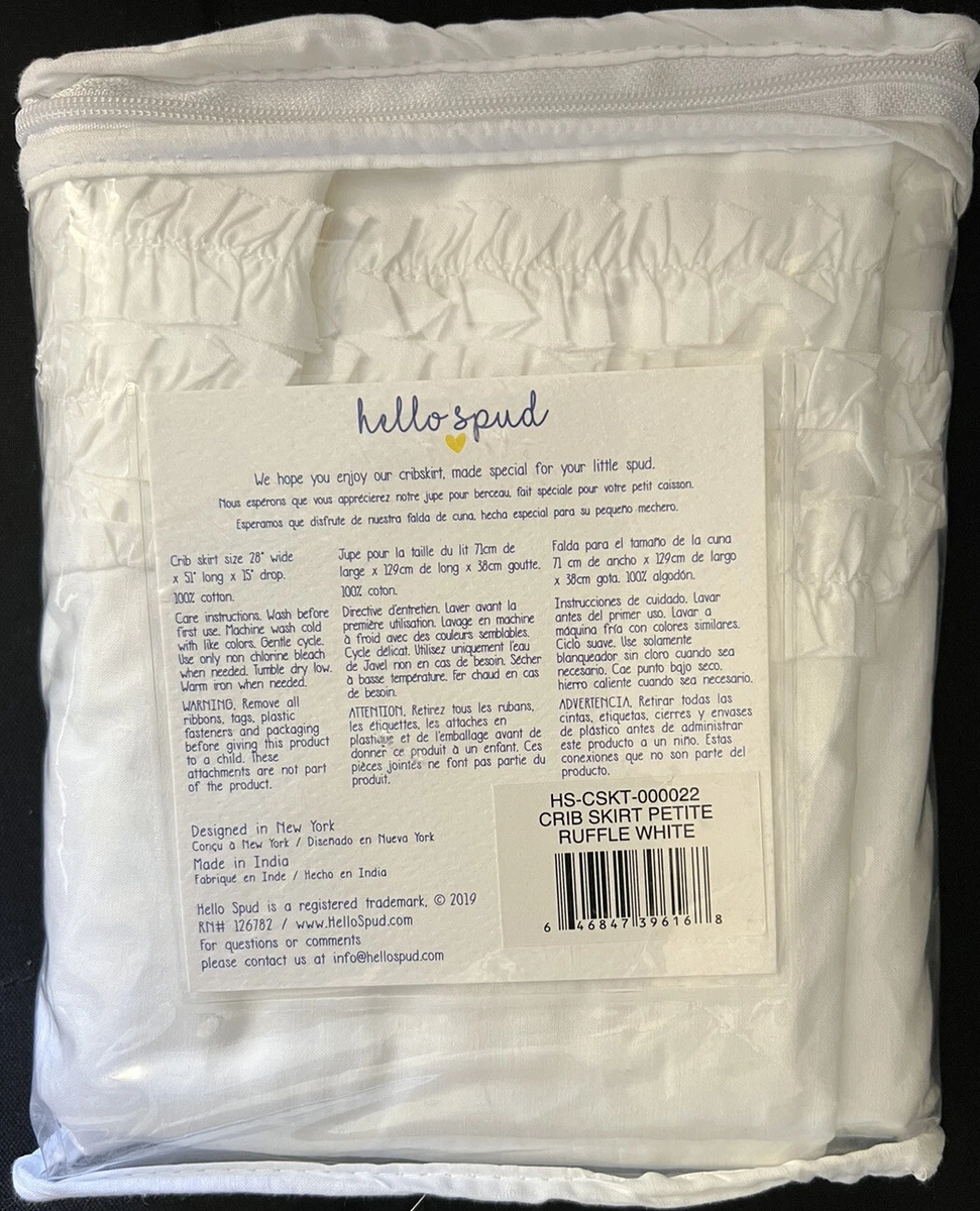 Hello spud top crib skirt