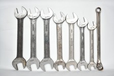 Vintage 8 Bahco Sweden Cr-Ni-Va Steel Croma Wrenches Spanners Set 1950s