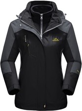 3-in-1 Womens Mountain Ski Snow Waterproof Jackets Warm Fleece Lined Winter Coat