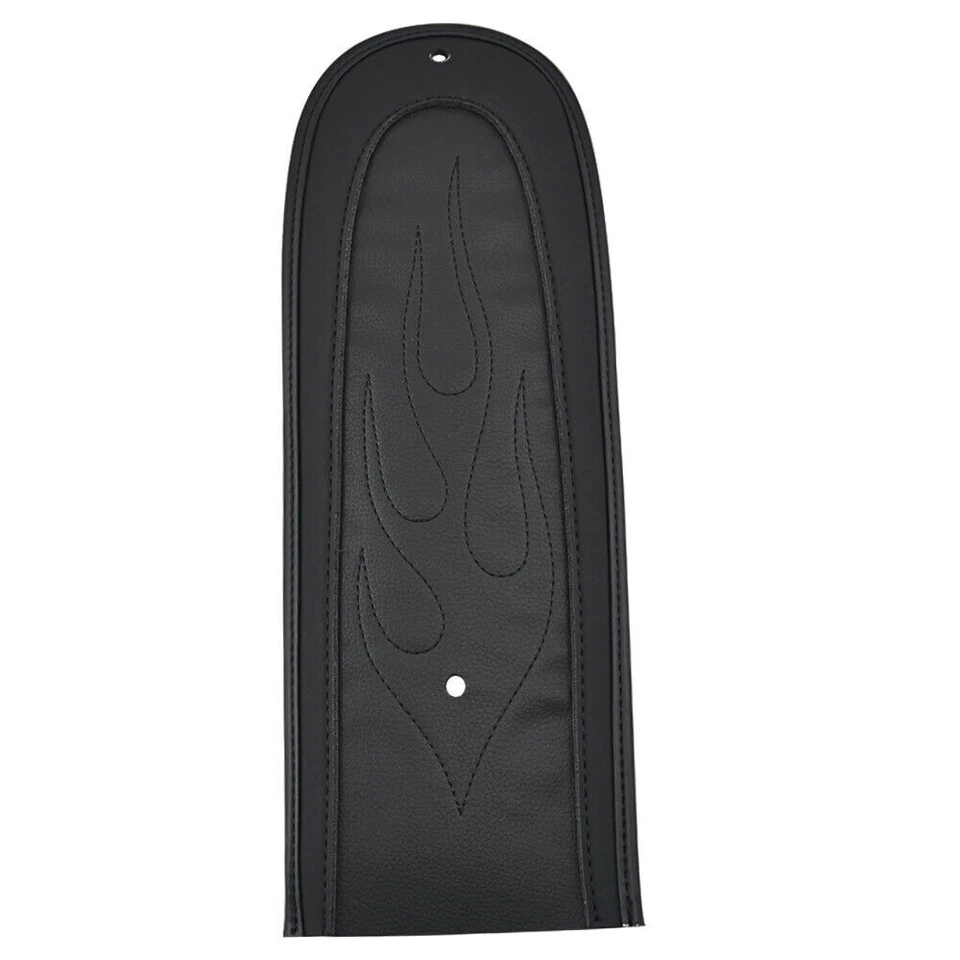Babero guardabarros trasero de cuero negro llama apto para Harley Dyna FXD Super Wide Glide NUEVO Foto 3 de 4