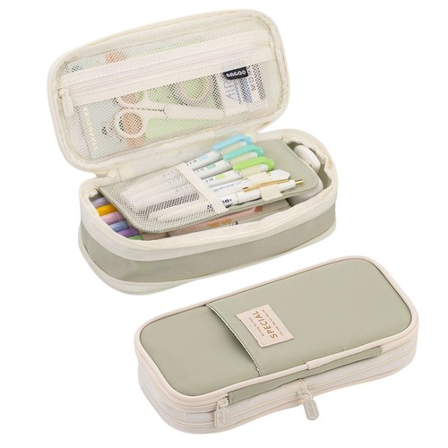 Zipper Pencil Case Pen Bag Organizer School Office Cosmetic Stationery Storage - Picture 15 of 17