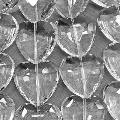 Clear Crystal Large Faceted Heart 34mm Chinese Crystal Glass Q5 Beads Per Pkg