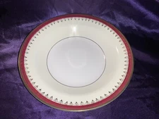 Homer Laughlin Eggshell Nautilus - 1940’s Soup Bowl w/ Maroon & Gold Rim