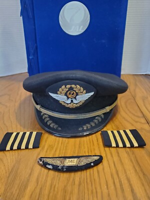 VTG 1960-70's Japan Air Lines Pilot Captains - Hat Badge Hat VTG 1960-70's Japan Air Lines Pilot Captains - Hat Badge Hat