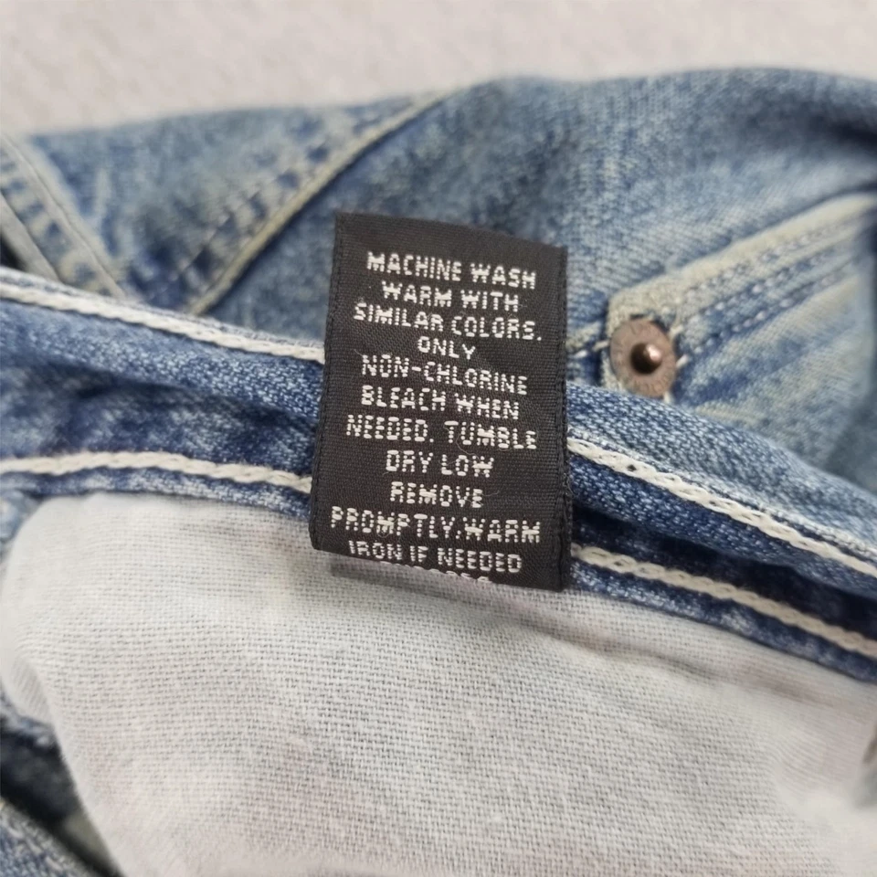 复古结构牛仔裤男式尺寸 33x32 木匠破损 100% 棉 — 第 4/4 张图片