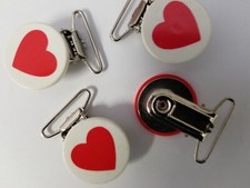 VINTAGE CHILD'S SUSPENDER HOLDERS 1 SET HEARTS TUZ2431